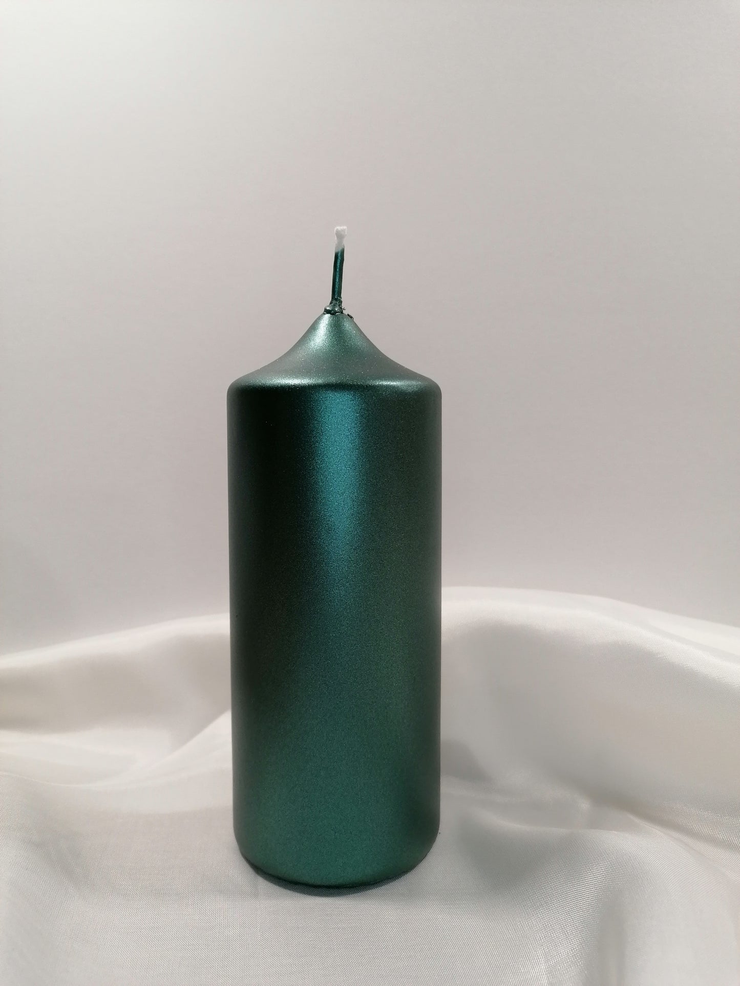 Stumpenkerze gelackt Glänzend – Efeu Metallic (Ø 6 cm x H 15 cm)