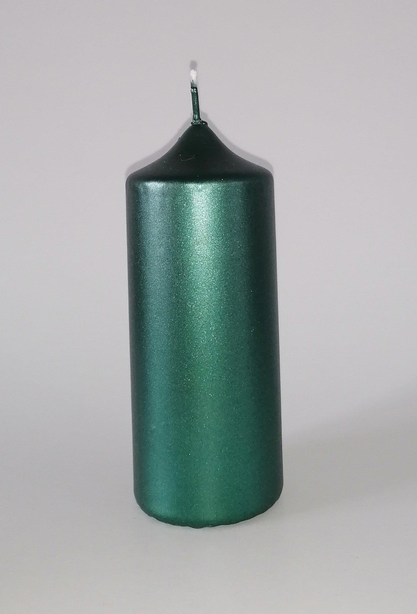 Stumpenkerze gelackt Glänzend – Efeu Metallic (Ø 6 cm x H 15 cm)